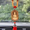 Molong ebony inlaid boxwood carving car pendant car interior jewelry rearview mirror gift pendant Lu Shou - AWXHJ005