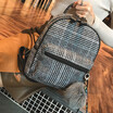 2018 New Womens Plaid Small Backpack Korean Version of The Shoulder Bag Hair Ball Backpack Wild Popular Tide Package