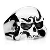 Hpolw Mens Large Stainless Steel Ring Silver Skull Gothic Biker