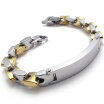 Hpolw men silver&gold Elegant design Stainless Steel Lobster clasp Braceletdurable in use