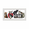 DIY Handmade Needlework Counted Cross Stitch Set Embroidery Kit 14CT Love Cats Pattern Cross-Stitching 38 19cm Home Decoration