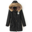 Thick cotton-padded JacketWinter new arrival fur collar hooded coat womens cotton-padded coat large size