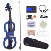 Romacci Ammoon Full Size 44 Solid Wood Electric Silent Violin Fiddle Style-1 Ebony Fingerboard Pegs Chin Rest Tailpiece with Bow