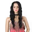 Natural body Wave Soft Long Black Swiss Lace Front Wig Synthetic Hair high temperature Fiber Wigs For Women L Parting