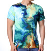 Fashion Mens Casual Short Sleeve Round Neck Pullover Floral Printing T-Shirt