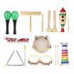 9pcs Musical Instruments Percussion Toy Rhythm Band Set Glockenspiel Tambourine Maracas Double-barrelled Cylinder for Kids Childre