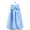 Sanli coral velvet bow hanging towel thickening lint strong suction bathroom kitchen home multi-purpose hand towel 30 × 44cm light blue