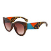 SHAUNA Fashion Mixed Color Leg Women Cat Eye Sunglasses Retro Men Gradient Lens Shades UV400
