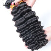 10A Unprocessed Virgin Malaysian Deep Wave Curly Remy Human Hair Weaves 3 Bundles Natural Black Color Can Bleach 613 2 Years Life