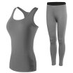 Sexy womens sportswear tight running vest trouser legs womens gym yoga sports suit