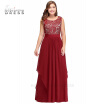 Asymmetric evening dresses long vestido de festa Burgundy Mother of the bride dresses Plus size Evening Party Prom Dress Gowns