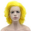 Iwona Synthetic Hair Lace Front Short Curly Yellow Wig