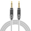 STONEGO 35mm Auxiliary Audio Cable Male to Male Stereo AUX Cable Zinc Alloy Polished Metal Connectors Nylon Braided Cord