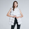 Womens Jacket Fox Fur Vest Real Fur Coat Furry Jacket Natural Fox Fur Warm Fashion Stitching Stripe New Discount 2018 New