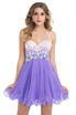 A-line One Shoulder Chiffon Party Dress With Crystal