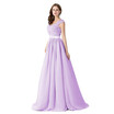 Appliques Lace Long Evening Prom Bridesmaid Dresses A-line Party Gown