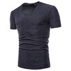 2018 Summer Mens Fashion Casual V - Neck Solid Color Short Sleeve T - Shirt