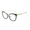 SHAUNA Metallic Legs Ultralight Women Cat Eye Eyeglasses Fashion Lady Clear Lens Glasses Frame UV400