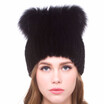 Natural mink fur female winter warm hat fox wool flower decoration leather grass hand-stitched 2018 new discount high quality