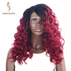 CHOCOLATE Ombre Synthetic Lace Front Wig for Black Women T1bred Color 180 Density Long Wavy Synthetic Wig 16 Inch