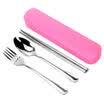 Jia Chi portable stainless steel chopsticks spoon fork tableware four sets powder JC-X1930