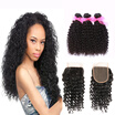 Dream Like 100 Human Hair 3 Bundles Brazilian Curly Virgin Hair With Lace Closure