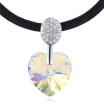 Heart Chokers Necklaces Blue Crystal from Austrian Wedding Bride Rhinestones Pendants For Women Fashion Jewelry 28751