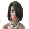 Clymene Hair Glueless Full Lace Wig Bob with Side Part Bangs Virgin Brazilian Short Human Hair Full Lace Silk Top Wigs 5x45