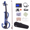 ammoon Full Size 44 Solid Wood Electric Silent Violin Fiddle Style-3 Ebony Fingerboard Pegs Chin Rest Tailpiece with Bow Hard Cas