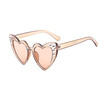 SHAUNA Laser Engraving Women Heart Sharp Sunglasses Fashion Ladies Clear Pink Sun Glasses UV400