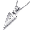 Hpolw Punk Style Vintage Jewelry Mens Arrowhead Arrow Stainless Steel Silver Pendant&Necklace 18-26 inch Chain