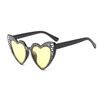 SHAUNA Laser Engraving Women Heart Sharp Sunglasses Fashion Ladies Clear Pink Sun Glasses UV400
