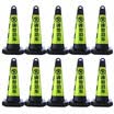Teng Chi CT reflective road cone plastic square cone do not park no stop sign ice cream tube roadblock warning column rubber traffic facilities yellow black do not parking 10 loaded