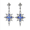 Aiyaya 10kt White Gold Plated Blue Sapphire Snowflake Cross Stars Drop Earrings Hot Sale