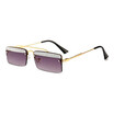 SHAUNA Trending Glitter Eyebrow Women Small Square Rimless Sunglasses Fashion Men Clear Green Pink Purple Glasses UV400