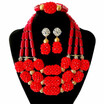 Purple Imitation Coral Jewelry Set For African Women Nigerian Wedding Beads African Crystal Jewelry Bridal Statement Necklace