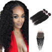Ishow Malaysian Kinky Curly Hair With Closure 3Bundles 7A Malaysian Kinky Curly Virgin Hair With Closure 100 Human Hair