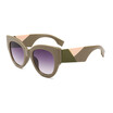SHAUNA Fashion Mixed Color Leg Women Cat Eye Sunglasses Retro Men Gradient Lens Shades UV400