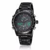 Reloj de pulsera de acero inoxidable 3ATM impermeable para hombre de moda de acero inoxidable Reloj de cuarzo deportivo doble reloj para hombre con función de retroiluminación