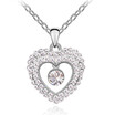 Crystals Heart Pendant Necklace Made With Crystal from Austrian Elements For Women Birthday Gift Cute Silver Color Jewelry 4648