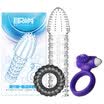 Pleasant male thorn set delay long-lasting thread large particle lock fine ring delay ring adult erotic supplies spike set vibration ring set Suzaku vibrating ring tight hoop