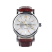 Orkina A001-bw Fashion Mens Quartz Wrist Watch W Week Calendar - Brown Silver