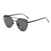 SHAUNA Stylish Flat Women Panel Mirror Lens Cat Eye Sunglasses Classic Brand Designer Men Twin-Beams Tint Sunglasses UV400