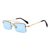 SHAUNA Retro Candy Colors Women Rimless Sunglasses Fashion Men Clear Red Square Shades UV400
