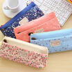 Shouyou stationery pastoral fresh small floral nectar double zipper pencil case stationery bag storage pencil bag JD-SN-46 light blue