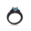 Aiyaya 12kt Black Gold Plated 4 Prog Setting Emerald High Quality Crystal Wedding Rings Bridal