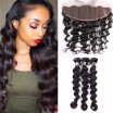 Amazing Star Bundles with Frontal Peruvian Virgin Hair Loose Wave with Frontal Closure Can Be Dyed&Bleached Natural Color