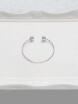 ONICE 925 Sterling Silver Bangle Features Two Ball Cuff Design WQZ003