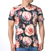 Mens Fashion Big Flower Printed Short Sleeves T-shirts