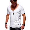 Summer Mens Fashion Casual Short Sleeve T-shirt Slim Fit Cotton O-neck Muscle Fitness Shirts Fashion Mens Clothing Tops